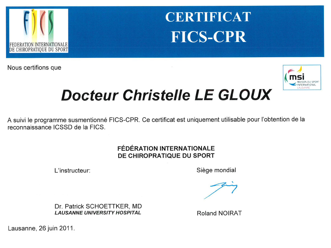 Diploma de Christelle Le Gloux