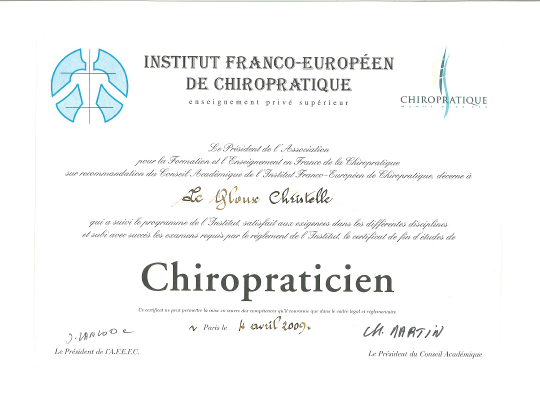 Diploma de Christelle Le Gloux