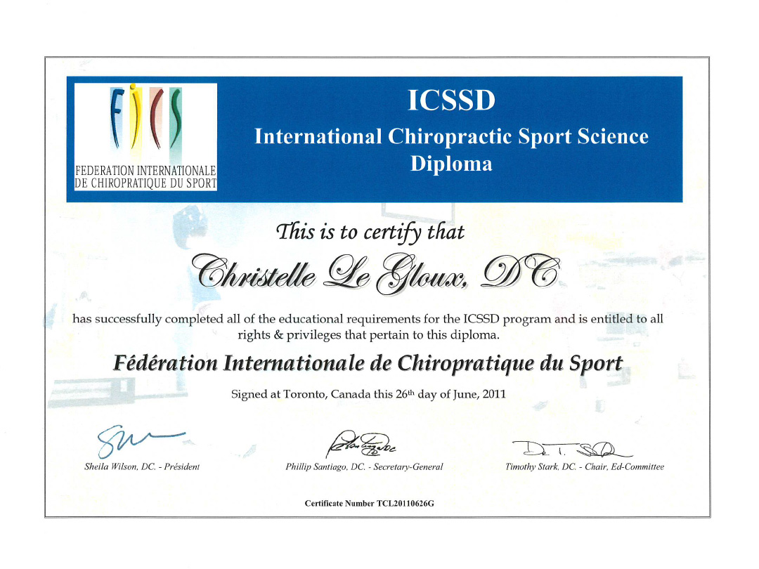 Diploma de Christelle Le Gloux